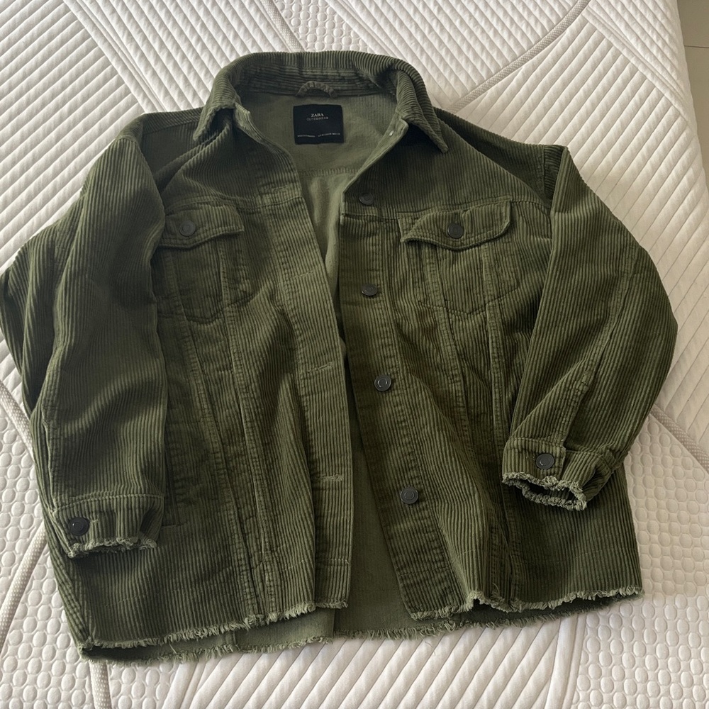 Zara Olive Corduroy Jacket